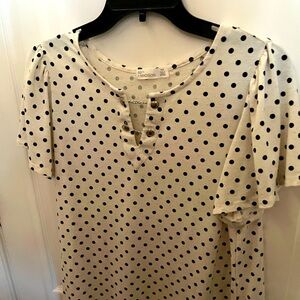Madison Polka Dot Women's Top - Black and White